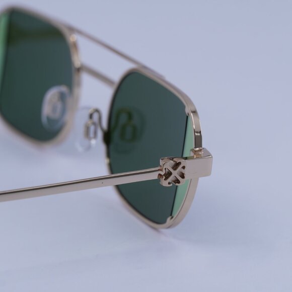 Off-White Off-White OERI14H LYNN 7650 Sunglasses Gold Oval Frame, Green Lenses - Picture 9 of 10